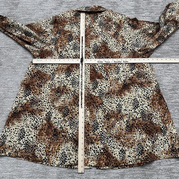 Vintage KOMITOR Coat Womens 3XL Brown Leopard Print Made in USA ILGWU 90s - Picture 7 of 9
